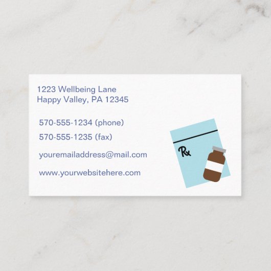 薬剤師薬局モダン会社 名刺 (裏面)