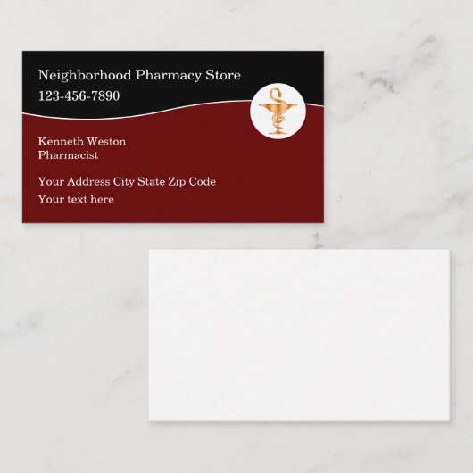 薬剤師薬局名刺 名刺 (正面/裏面)