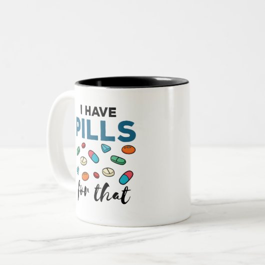 薬剤師薬局技術その薬がある ツートーンマグカップ (正面左)