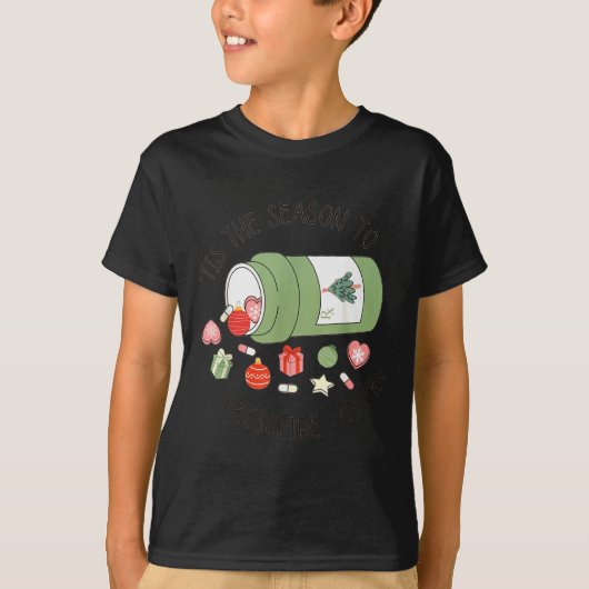 薬剤師補助者のクリスマス 薬局卒業 Tシャツ (正面)