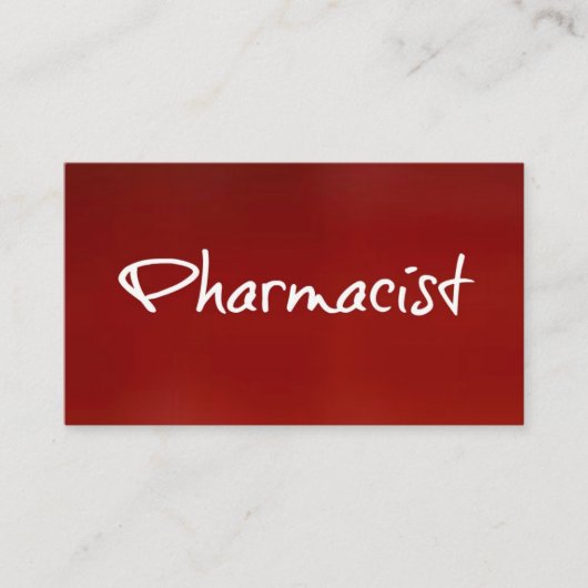 薬剤師赤ビジネスカード 名刺 (正面)