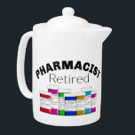 薬剤師退職した<br><div class="desc">薬剤師退職したのティーポットカラフル手描き処方ボトルとラベルがデザインを構成する。</div>