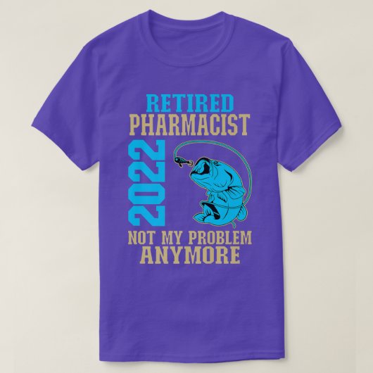 薬剤師退職した2022魚釣り恋人の退職 Tシャツ (デザイン正面)