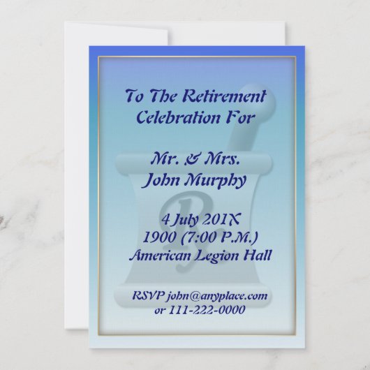 薬剤師退職招待状 招待状 (裏面)