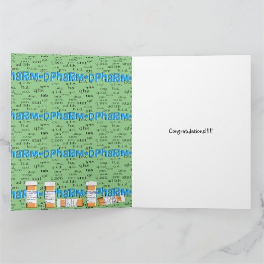 薬剤師「おめでとう」 カード (内部)