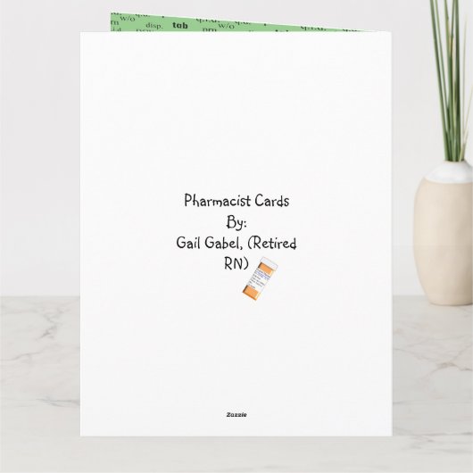 薬剤師「おめでとう」 カード (裏面)