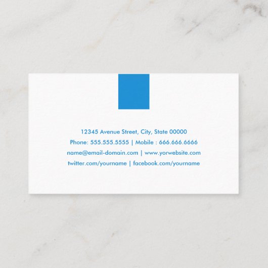 薬剤師 – シンプルアクアブルー 名刺 (裏面)