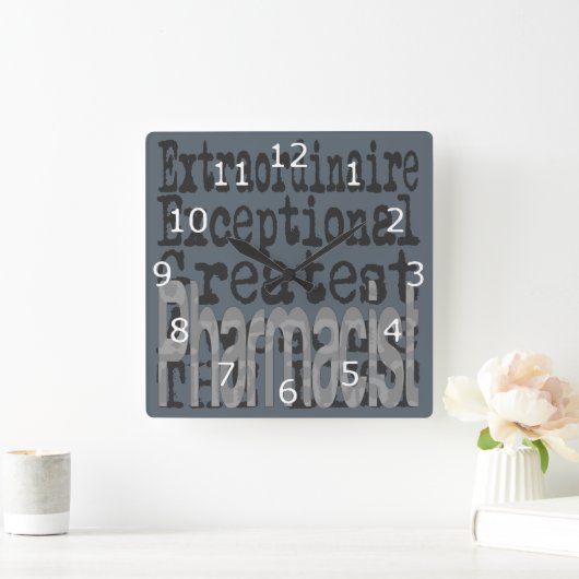 薬剤師 スクエア壁時計 (ホーム)