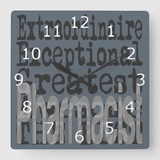 薬剤師 スクエア壁時計 (正面)