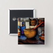 薬剤師-乳鉢および乳棒 缶バッジ (正面&裏面)