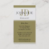 薬剤師/処方薬アンティーク金ゴールド 名刺 (裏面)