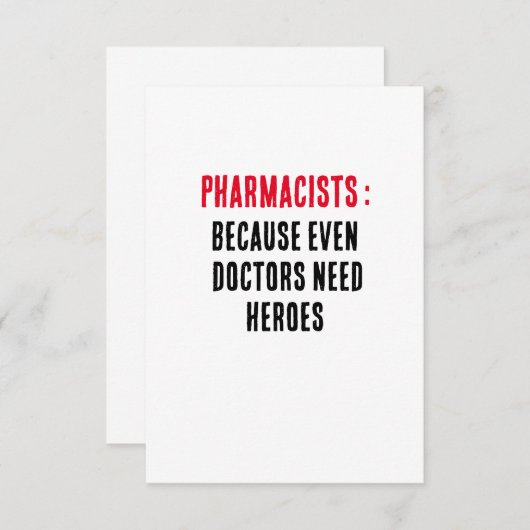 薬剤師:医師でさえ英雄を必要とするので サンキューカード (正面/裏面)