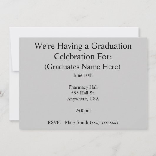 薬剤師 卒業招待状 2014 招待状 (裏面)