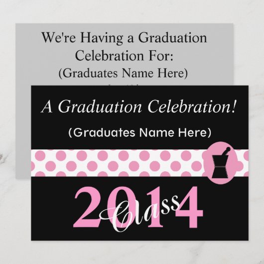 薬剤師 卒業招待状 2014 招待状 (正面/裏面)