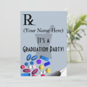 薬剤師 卒業招待状 Rxパッド デザイン 招待状 (スタンド正面)