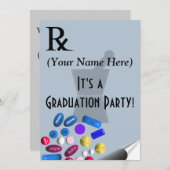 薬剤師 卒業招待状 Rxパッド デザイン 招待状 (正面/裏面)