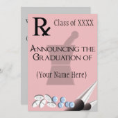 薬剤師 卒業 招待状 Rxパッド デザイン 5 (正面/裏面)