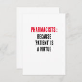薬剤師：「患者」は美徳だからだ サンキューカード (正面/裏面)