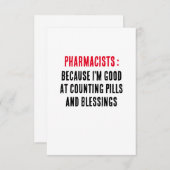 薬剤師:私は薬を数えるのが得意だから サンキューカード (正面/裏面)