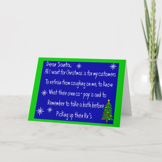 薬剤師「親愛SANTA」クリスマスをテーマにしたギフト シーズンカード (正面)