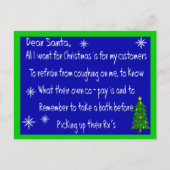 薬剤師「親愛SANTA」クリスマスをテーマにしたギフト シーズンポストカード (正面)