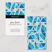 薬剤師 – 青い抽象芸術ジオメトリ 名刺 (正面/裏面)