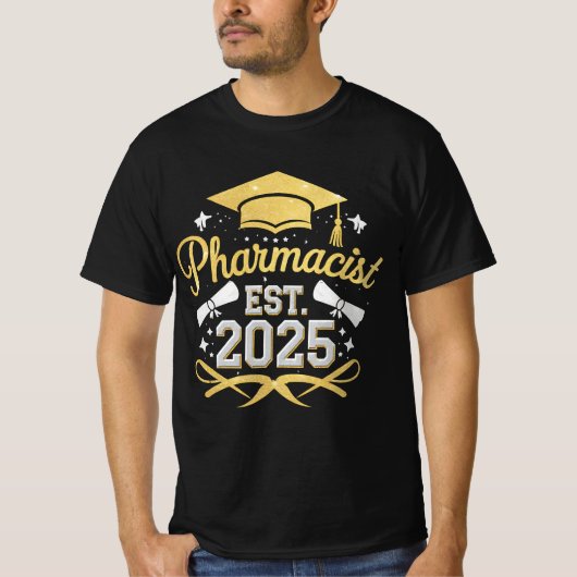 薬剤師 2025年 薬学部 卒業 Tシャツ (正面)
