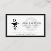 薬剤師 | Bowl of Hygenia Symbol |黒縁ど 名刺 (正面)