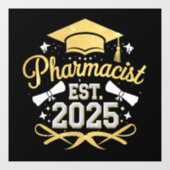 薬剤師 Est 2025 薬学部卒業 ウィンドウサイン (シート)