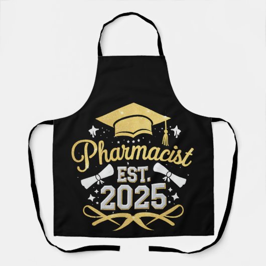 薬剤師 Est 2025 薬学部卒業 エプロン (正面)