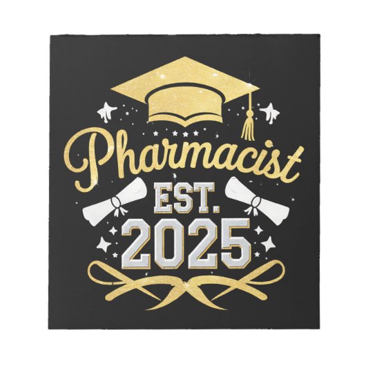 薬剤師 Est 2025 薬学部卒業 ノートパッド (正面)
