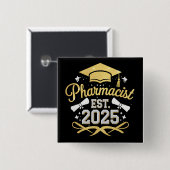 薬剤師 Est 2025 薬学部卒業 缶バッジ (正面&裏面)