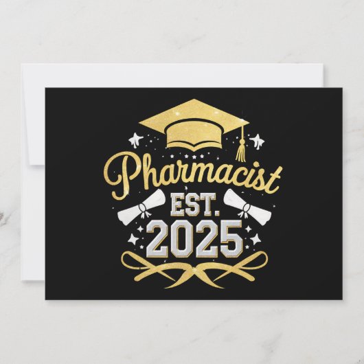 薬剤師 Est 2025 薬学部 卒業 招待状 (正面)