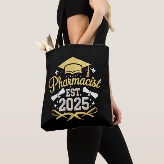 薬剤師Est 2025薬局卒業 トートバッグ (クローズアップ)
