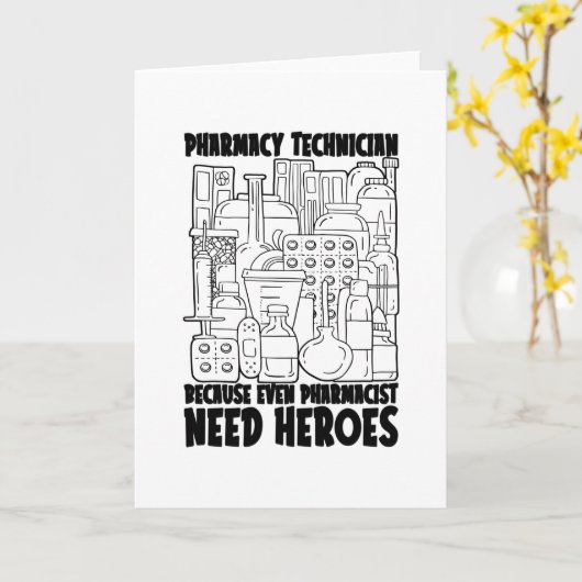 薬剤師Need Heroes Medicine Pharmacy Tech カード (黄色い花)