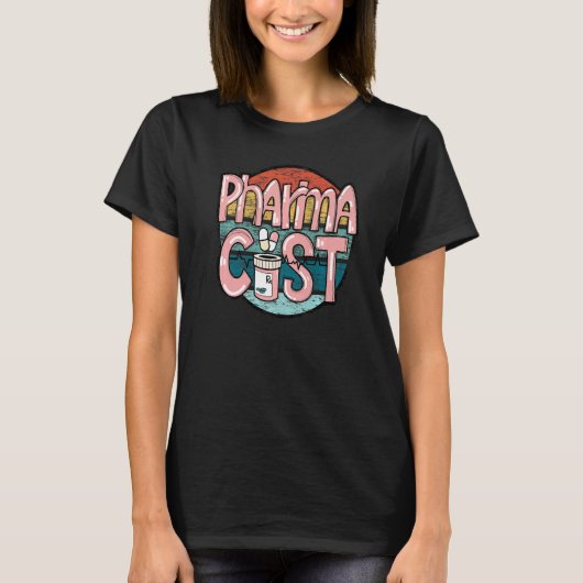 薬剤師pharm技術者補佐 tシャツ (正面)