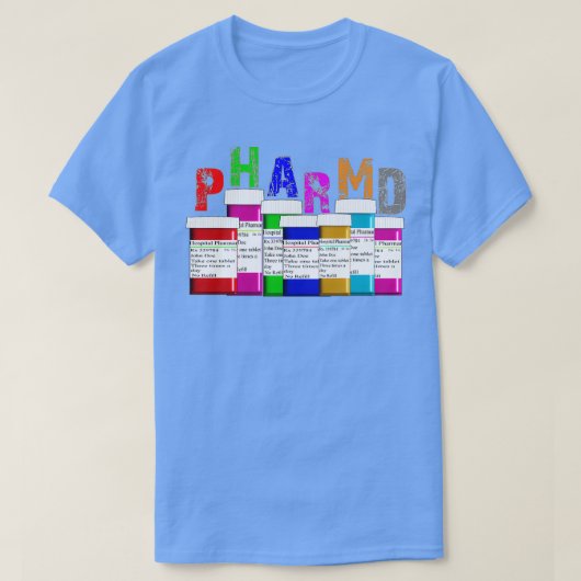 薬剤師PharmD処方ボトル1 Tシャツ (デザイン正面)