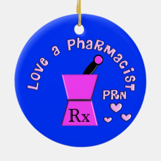 薬剤師PRNのクリスマスのオーナメントを愛して下さい セラミックオーナメント (裏面)
