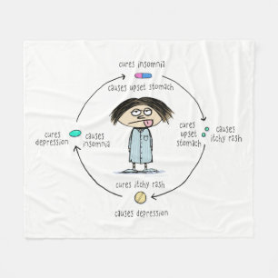 薬効の治療法と原因おもしろいのユーモアのある漫画 フリースブランケット