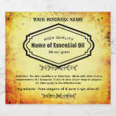 薬効エッセンシャル油薬用ラベル リキュールボトルラベル (シングルラベル)