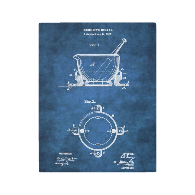 薬効モルタル薬剤師デコールギフト メタルプリント (正面)