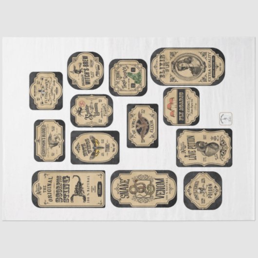 薬品及び薬ラベル系列デザイン4 薄葉紙 (正面)