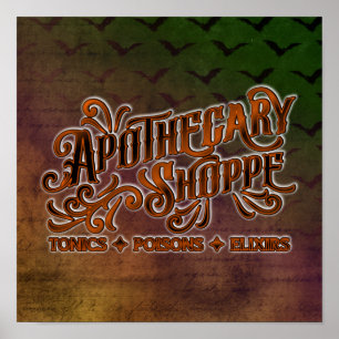 薬品店ハロウィンゴシック様式の看板 ポスター