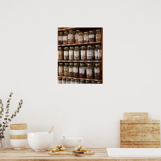 薬壷の棚 ポスター (キッチン)