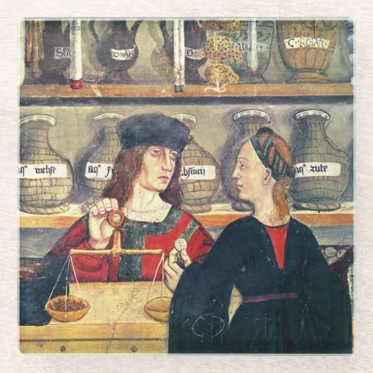 薬学のインテリア ガラスコースター (正面)