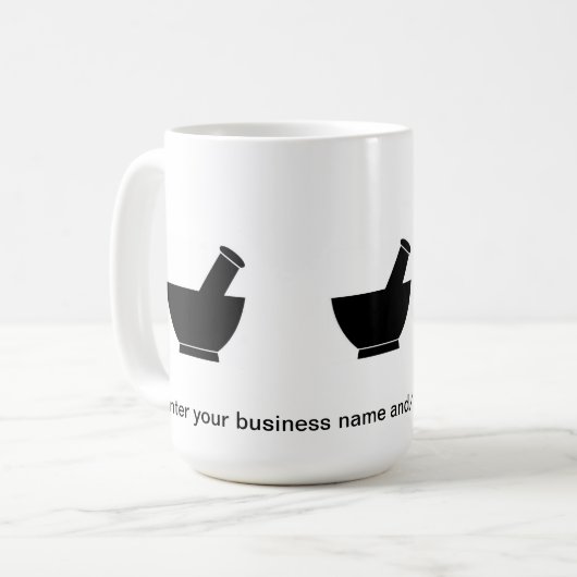 薬学のコーヒータンブラーを混合している薬剤師 コーヒーマグカップ (正面左)