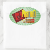薬学のロゴのPharmDの医者 楕円形シール (バッグ)