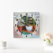 薬学の乳鉢そして乳棒 スクエア壁時計 (ホーム)