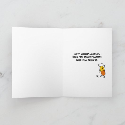 薬学の卒業の挨拶状 カード (内部)