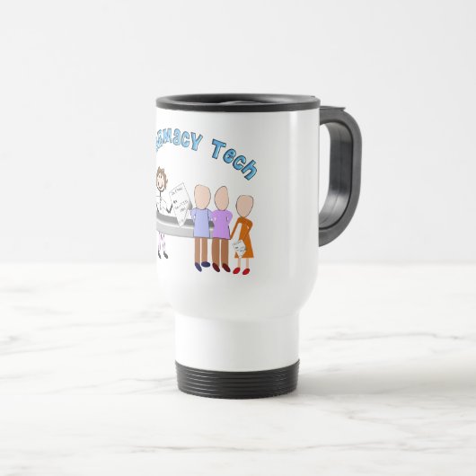 薬学の技術のギフトのデザイン棒人間たちの トラベルマグ (正面右)